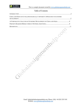 This is a sample document owned by www.globalassignmenthelp.com
Table of Contents
INTRODUCTION ..............................