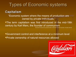 Capitalism System Economic systems | PPT