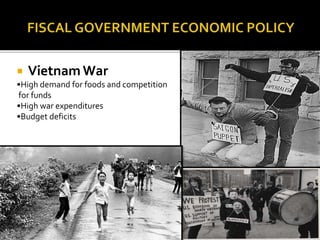  Vietnam War
•High demand for foods and competition
for funds
•High war expenditures
•Budget deficits
 