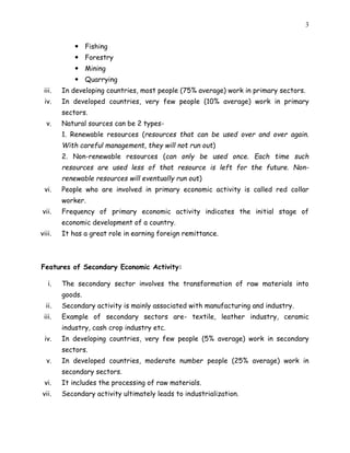 Economic activity: Definition, Classification and Feature | PDF