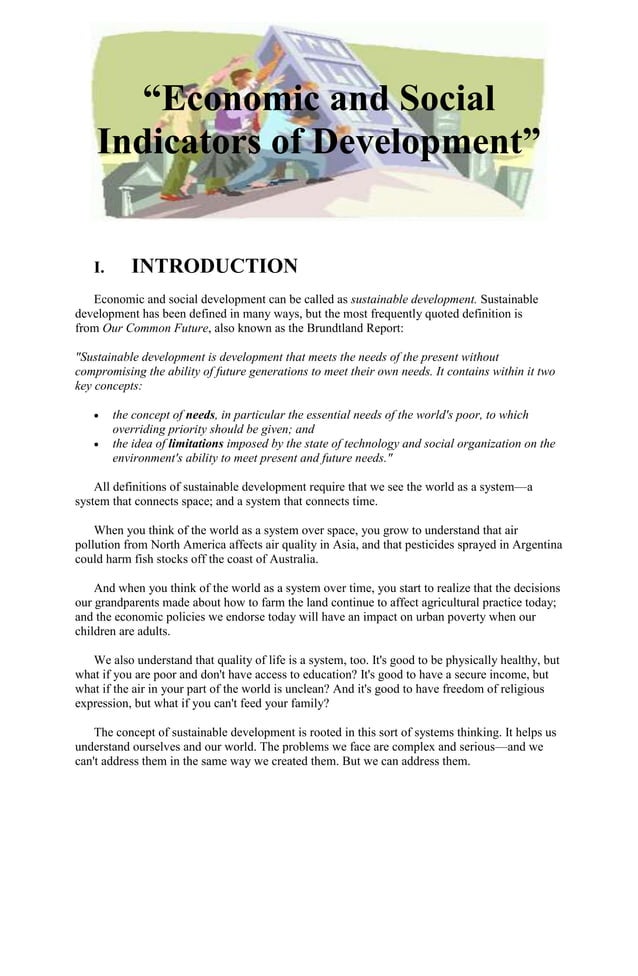 Economic and Social Indicators of Development PDF
