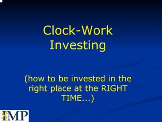 Clock-Work Investing (how to be invested in the right place at the RIGHT TIME...) 
