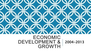 ECONOMIC
DEVELOPMENT &
GROWTH
2004-2013
 
