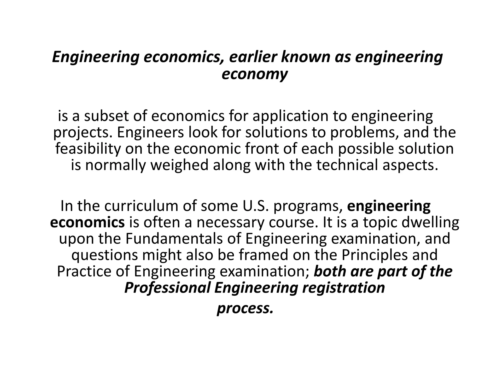 Economic engineering | PPTX