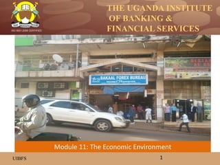 THE UGANDA INSTITUTE
OF BANKING &
FINANCIAL SERVICES
UIBFS
ISO 9001:2008 CERTIFIED
1
Module 11: The Economic Environment
 