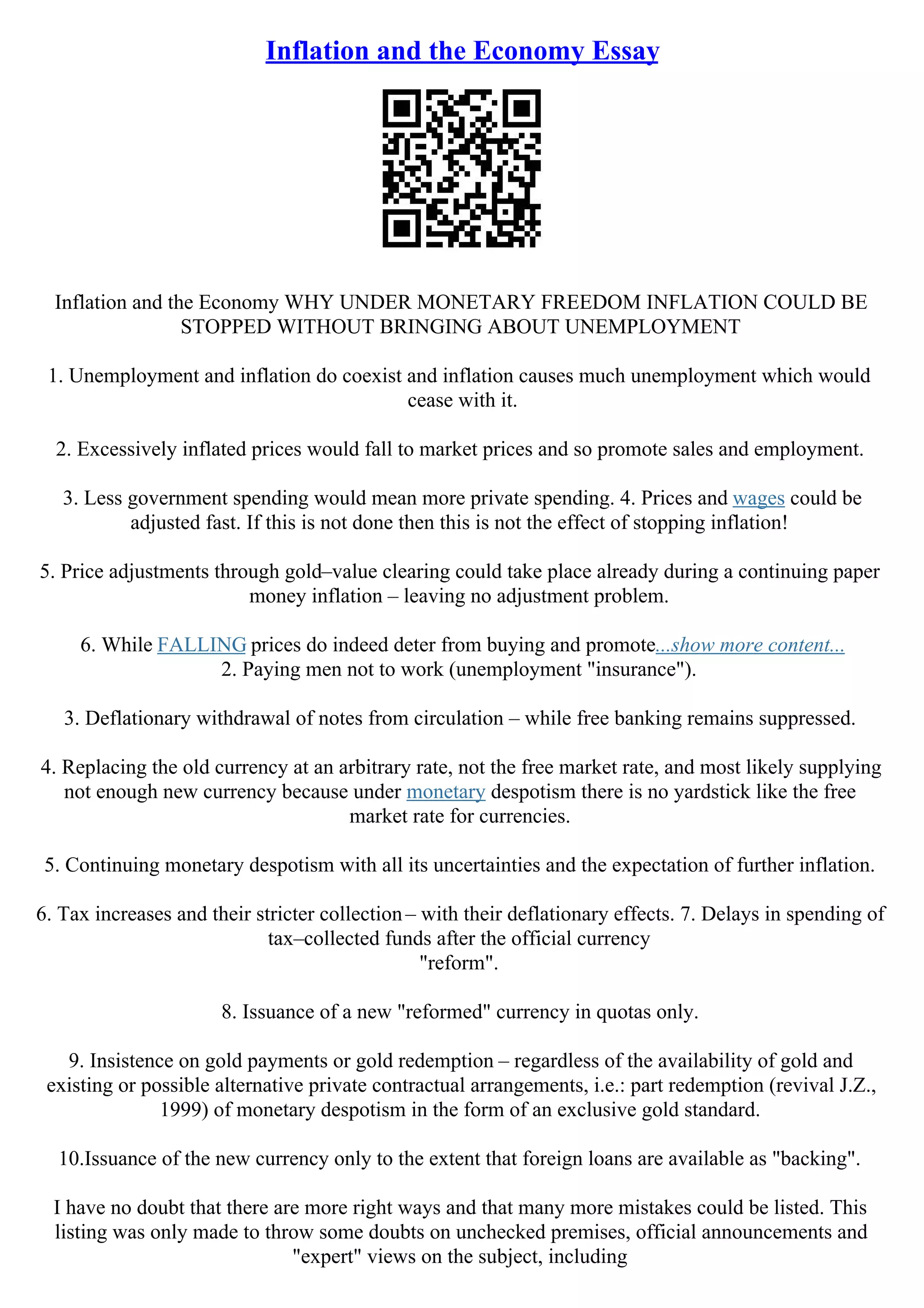 Economic Essay | PDF