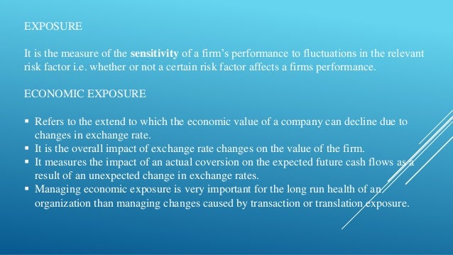 how would you define economic exposure to exchange risk how would you define economic exposure to exchange risk