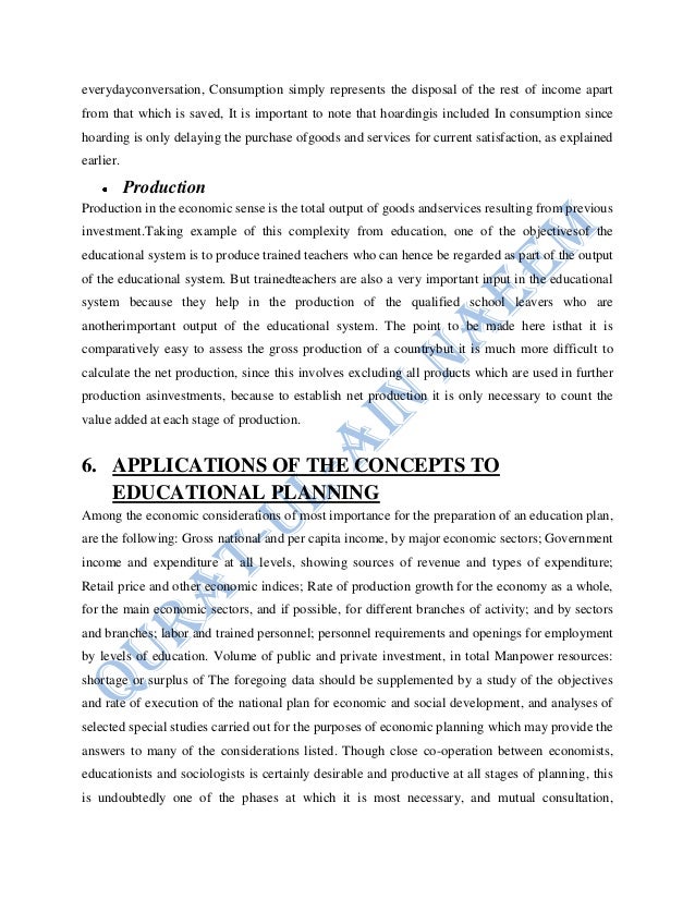 ECONOMICAL FACTORS AFFECTING EDUCATIONAL PLANNING