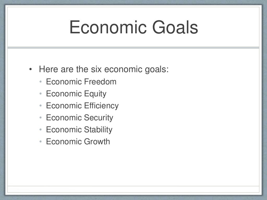 Economic goals