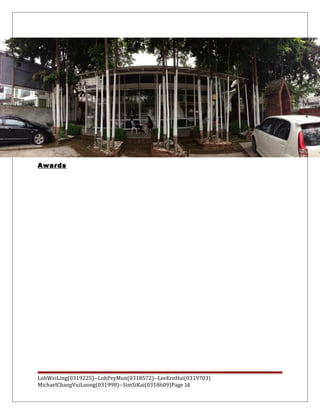 Awards
LohWeiLing(0319225)--LohPeyMun(0318572)--LeeErnHui(0319703)
MichaelChangVuiLoong(031998)--SimSiKai(0318609)Page 16
 