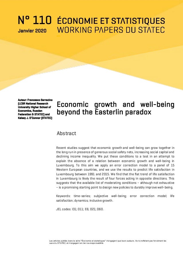 Les articles publiés dans la série "Économie et statistiques" n'engagent que leurs auteurs. Ils ne reflètent pas forcément...