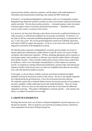 Economic growth in bangladesh experience and policy priorities | PDF
