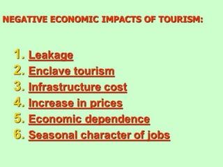 Economic impacts of tourism | PPTX