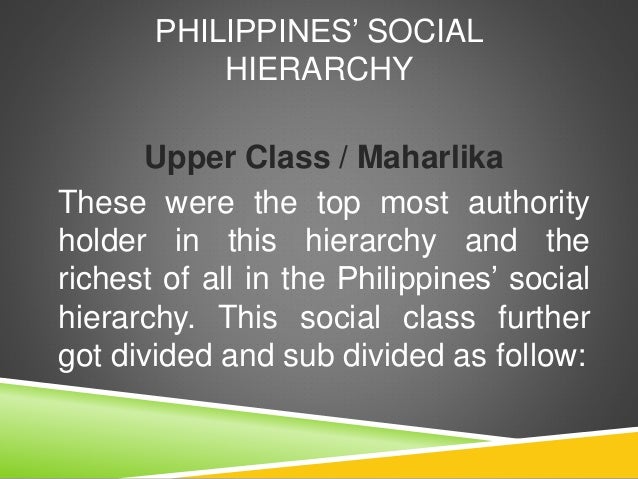 What are the three social classes of the Philippines?