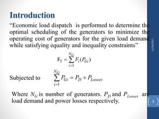 Economic load dispatch | PPTX