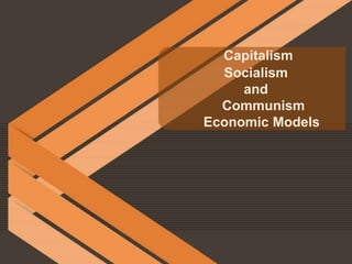 Capitalism
Socialism
and
Communism
Economic Models
 