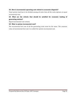 Economic operation of power system | PDF