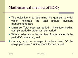 Economic Order Quality Eoq | PPT