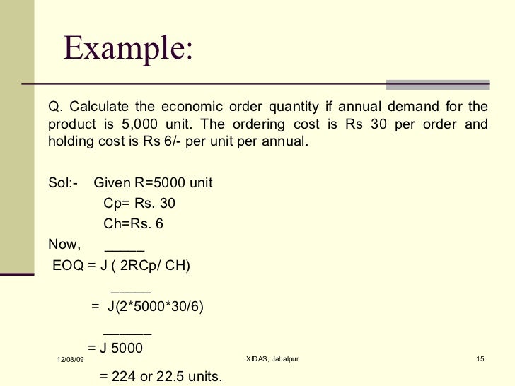 Economic Order Quality Eoq