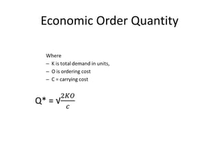 Economic order quantity | PPTX