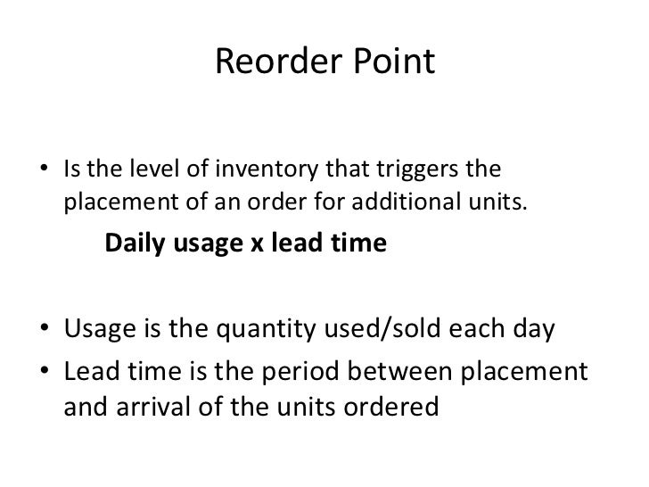 reorder point formula