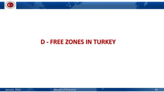 D - FREE ZONES IN TURKEY
January 2016 Ministry of Economy 44
 