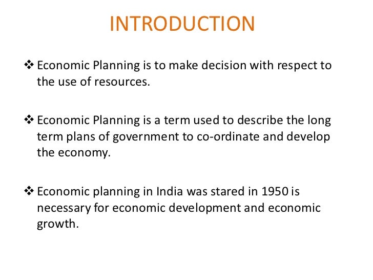 Economic Planning In India
