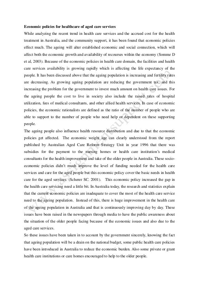 essay about economic policy