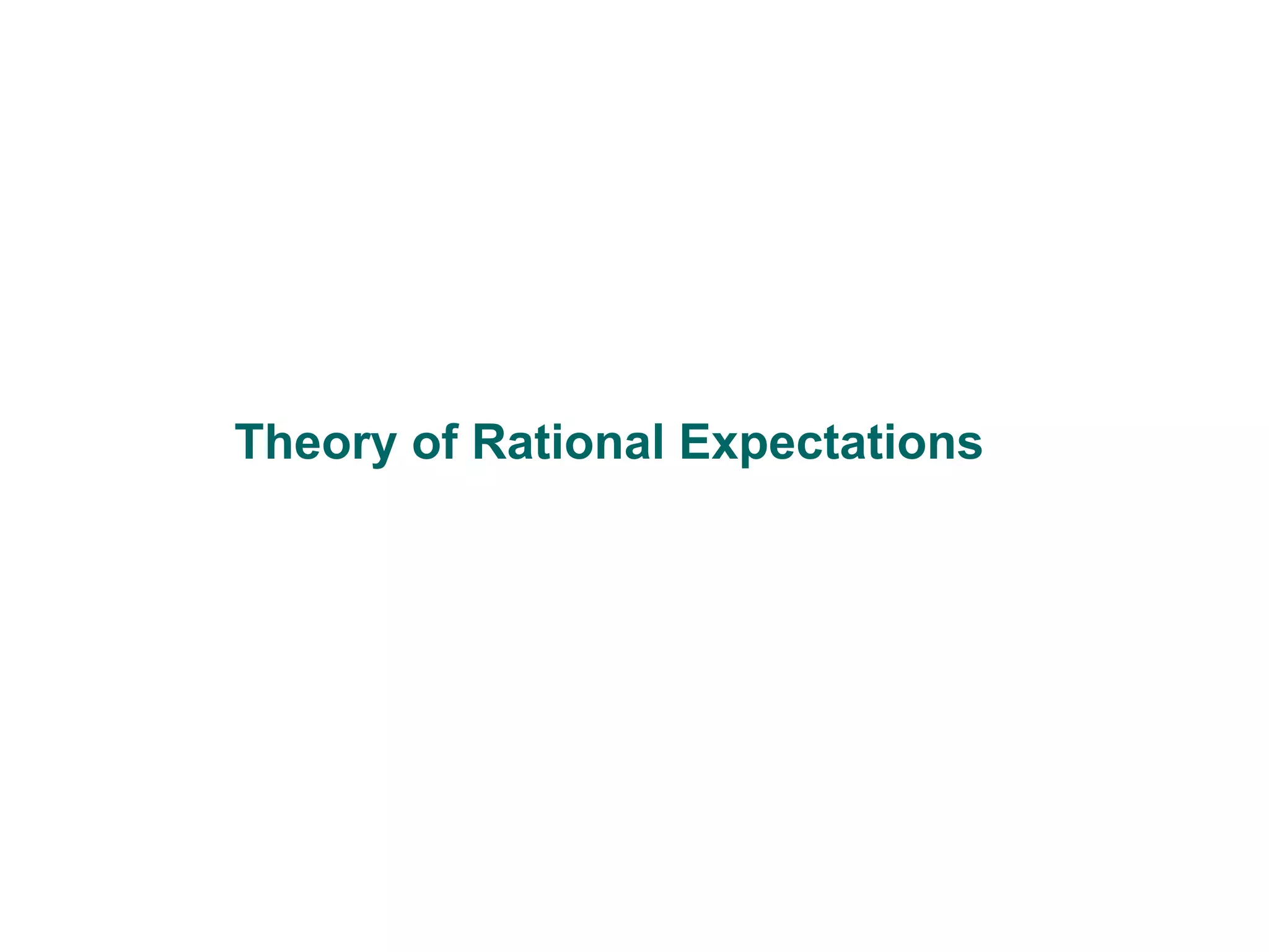 Theory of Rational Expectations
 