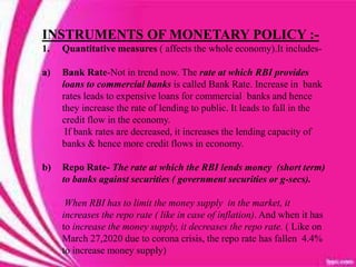 Economic policy- meaning; Monetary & Fiscal Policy | PPTX