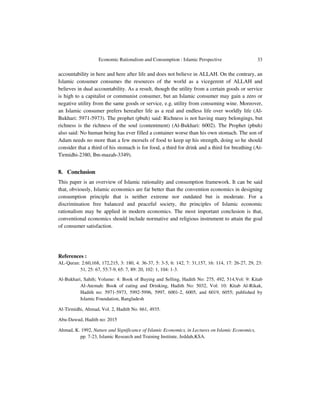 Economic Rationalism and Consumption: Islamic Perspective | PDF