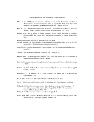 Economic Rationalism and Consumption: Islamic Perspective | PDF