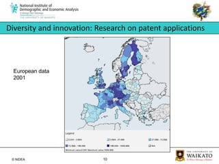 Diversity and innovation: Research on patent applicationsEuropean data2001