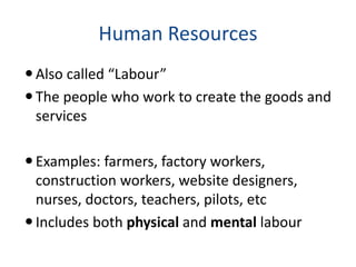 Economic resources | PPTX