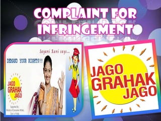 COMPLAINT FOR INFRINGEMENT