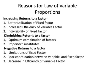 law of variable proportions | PPTX