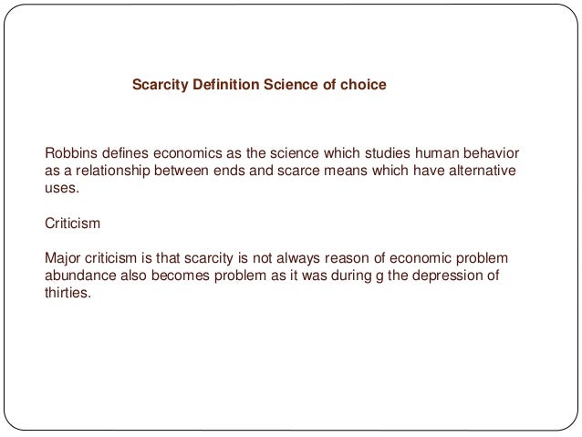 the science of scarcity and choice explain
