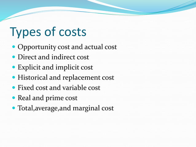 Types of cost | PPTX | Business Accounting & Finance | Business