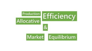 Market Equilibrium
&
Allocative
EfficiencyProduction
 