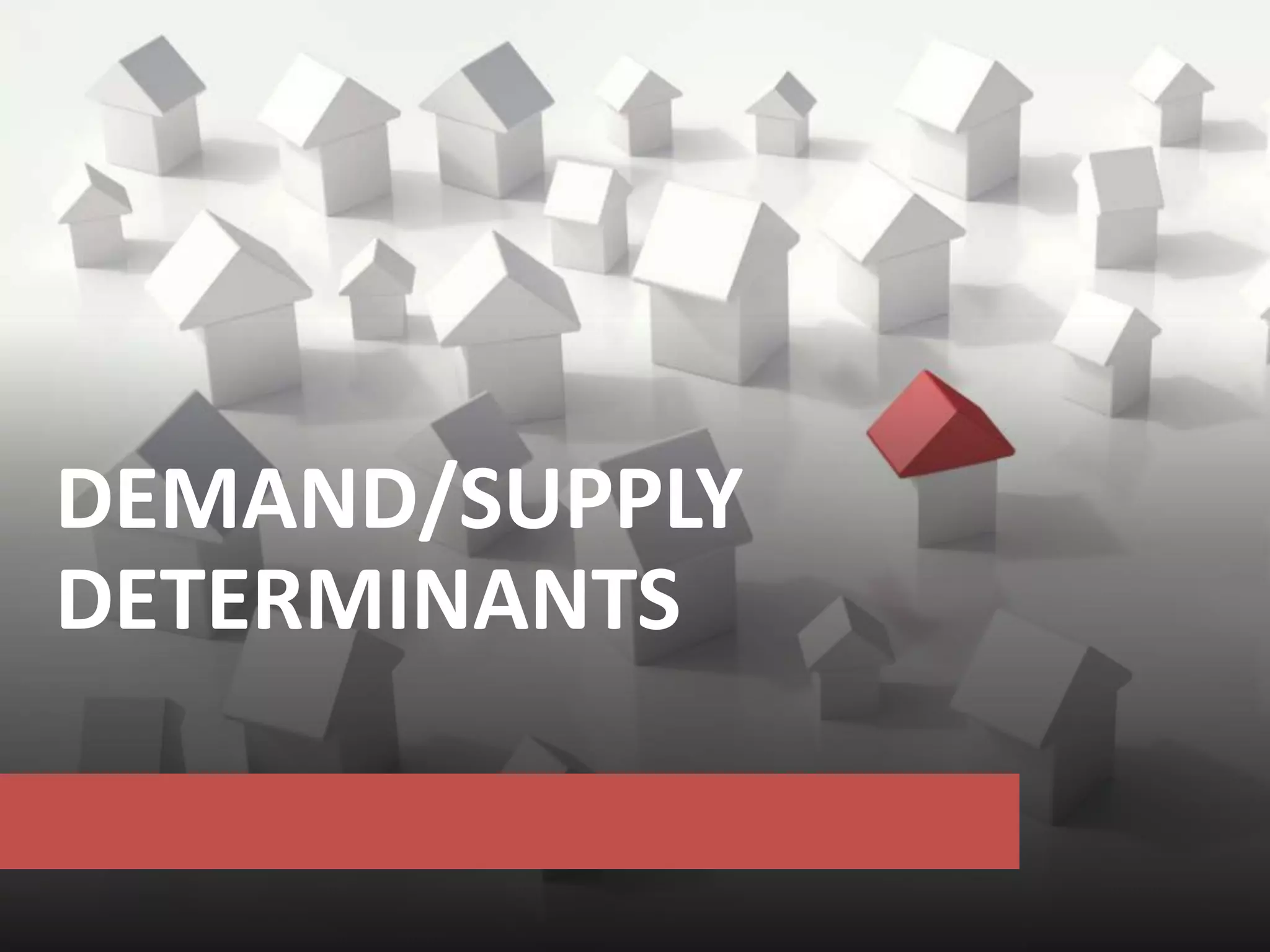 DEMAND/SUPPLY
DETERMINANTS
 