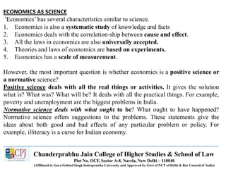 Economic Perspective Example In Science Economics-I (BALLB 207) | PPTX