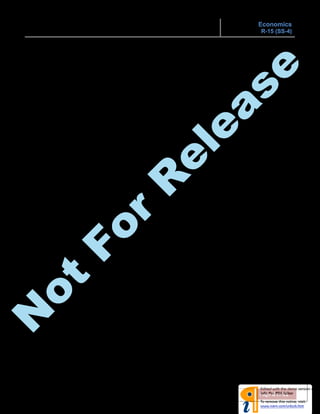 ECONOMIC GROWTH & THE INVESTMENT DECISION Economics
R-15 (SS-4)
Page 8 of 11
 Ownership of natural resources may actually inhibit growth, as a country rich in natural
resources may focus on recovering those resources rather than developing other industries.
Also, the “Dutch disease” refers to a situation where global demand for a country’s natural
resources leads to currency appreciation, which renders domestic industries uncompetitive
in global markets.
o Labor:
Quantity of Labor = Labor force * Average hours worked. Labor force is the number of working age
people available to work, both employed and unemployed.
Labor supply factors:
 Demographics: Aging population and low fertility rates poses a challenge on growth.
 Labor force participation: Labor force / working age population. ↑ as women participate.
 Immigration.
 Average hours worked: on a downward trend due to legislation and wealth effect.
o Investment in growth factors:
 Human capital: a qualitative measure of labor force; leads to innovation.
 Physical capital: could increase technological progress and thus TFP.
 Technological development:proxies include spending on R&D and number of patents issued
 Public infrastructure: complements private investment and increases TFP.
 Theories of economic growth:
o Classical growth theory:
 Based on Malthusian economics, growth in real GDP per capita is not permanent, as when it
rises above the subsistence level, a population explosion occurs which leads to diminishing
marginal returns to labor driving GDP per capita back to its subsistence level. This prevents
long-term growth in per capita income.
 Not supported by empirical evidence.
o Neoclassical growth theory:
Based on the Cobb-Douglas function:
 Sustainable growth rate of output per capita (or productivity (output per worker)) =
growth rate in technology / labor’ share of GDP
 Sustainable growth rate of output =
sustainable growth rate of output per capita + growth of labor
 Capital deepening affects the level of output but not the growth rate once steady state is
achieved, if there is no technological progress.
 In the steady state, MPK (α Y/K) is constant, but marginal productivity is diminishing.
 An increase in savings will raise economic growth on a temporarily basis. However, countries
with higher saving rates will enjoy higher (K/L) and (Y/L) ratios.
 Developing countries will be impacted less by the diminishing marginal productivity of
capital, and hence have higher growth rates which will eventually converge its GDP per
capita towards developed countries level.
o Endogenous growth theory:
There is no steady state growth rate, as:
 Capital investment (R&D) may lead to technological progress, in contrast to the neoclassical
theory assumes that capital investment will expand as technology improves.
 Returns to capital are constant ⇒ increase in savings will permanently increase the growth
rate.
N
ot
For
R
elease
 