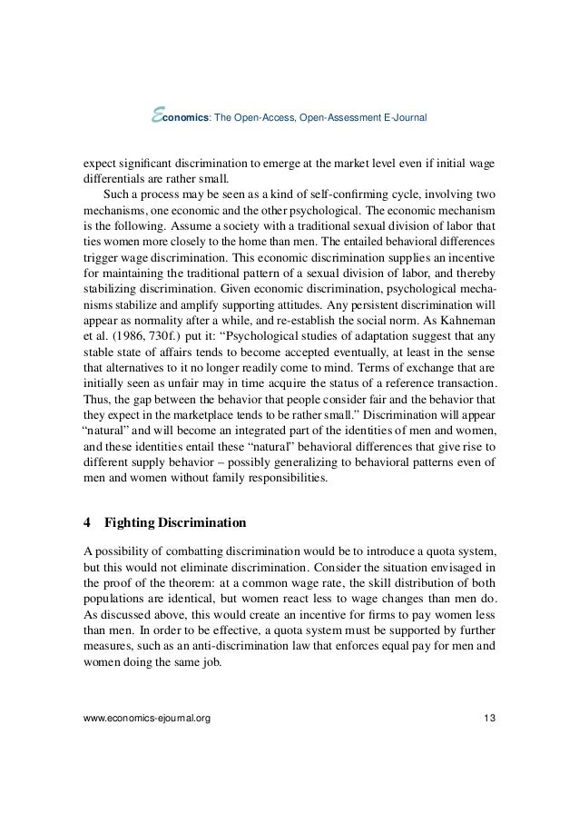 wage differentials and wage discrimination On discrimination and the decomposition of wage differentials on discrimination and the decomposition the wages that whites would have received in the absence of discrimination,. wage differentials and wage discrimination On discrimination and the decomposition of wage differentials on discrimination and the decomposition the wages that whites would have received in the absence of discrimination,.