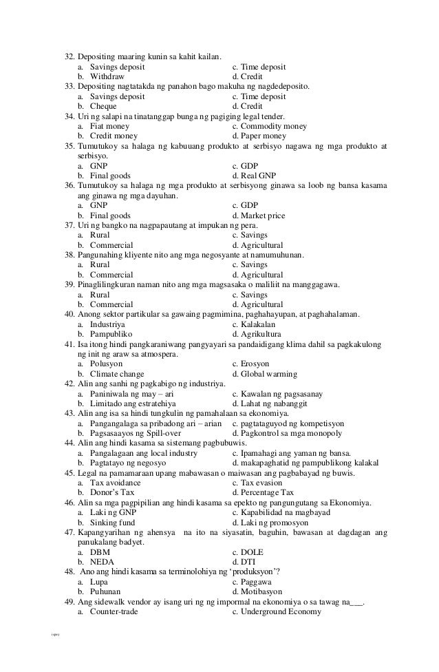 Economics 100 Questions filipino economics-100-questions-filipino