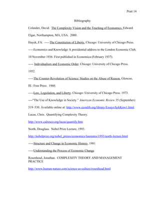 Economics And The Complexity