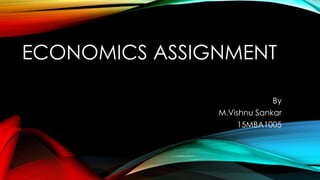 ECONOMICS ASSIGNMENT
By
M.Vishnu Sankar
15MBA1005
 