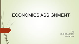 ECONOMICS ASSIGNMENT
By
VE.SHOBANA SRI
15MBA1027
 