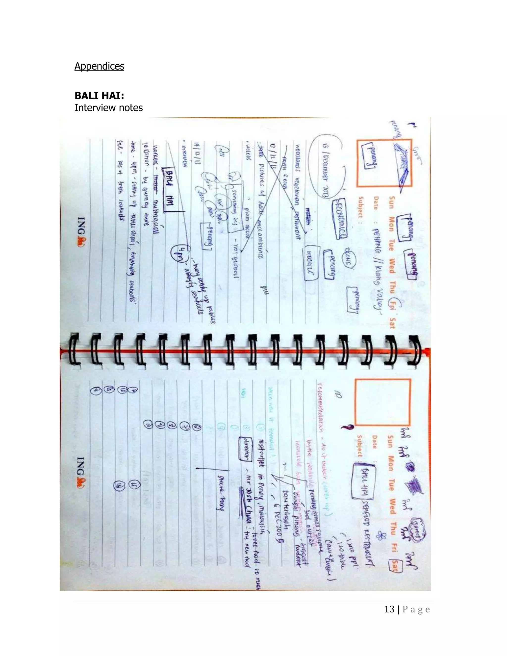 Appendices
BALI HAI:
Interview notes

13 | P a g e

 