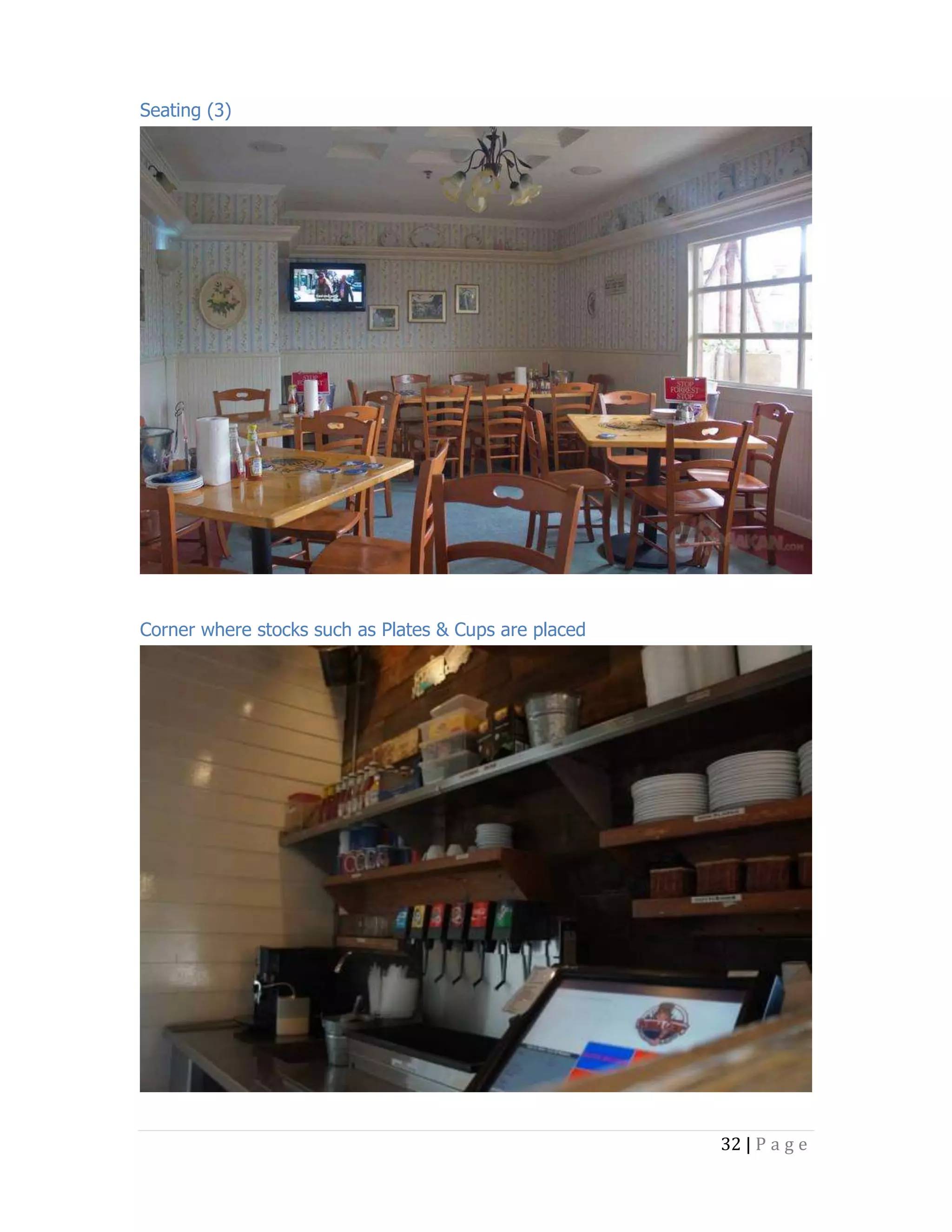 Seating (3)

Corner where stocks such as Plates & Cups are placed

32 | P a g e

 