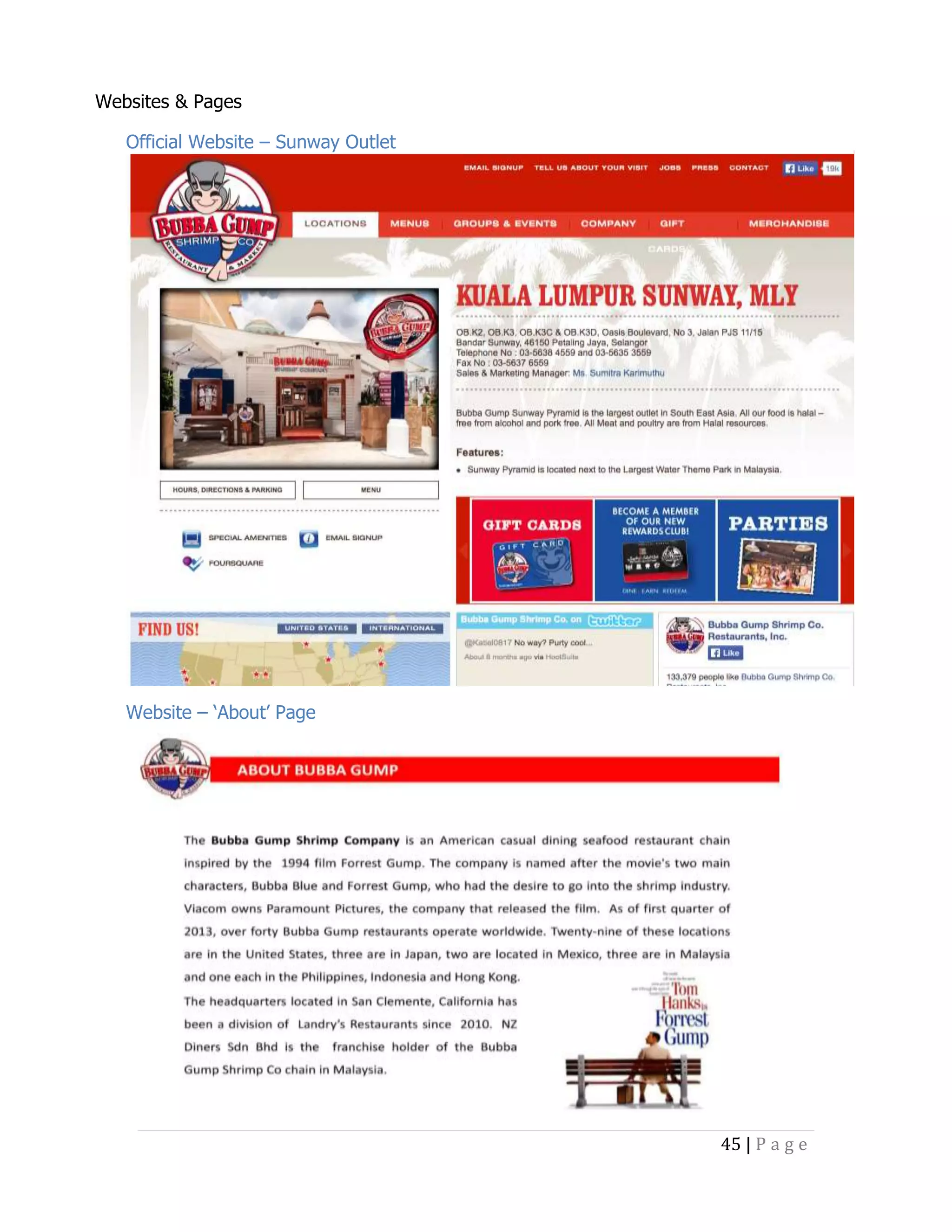 Websites & Pages
Official Website – Sunway Outlet

Website – ‘About’ Page

45 | P a g e

 